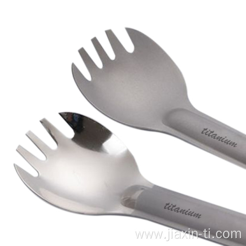 Ultralight Reusable Outdoor Gear Long Handle Titanium Spork